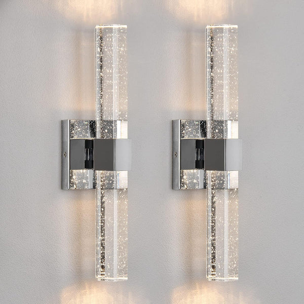LED Crystal Bubble Glass Wall Sconce – Indoor Vanity Light Fixture