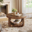 Round 2-Tier Coffee Table with Storage