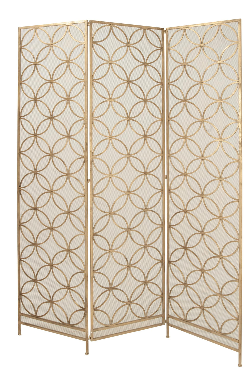 3-Panel Metal Room Divider Folding Privacy Screen