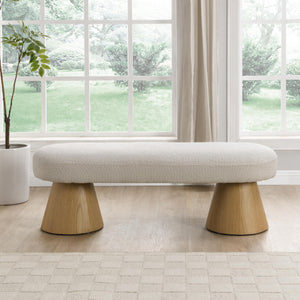 Upholstered Boucle Dining Bench