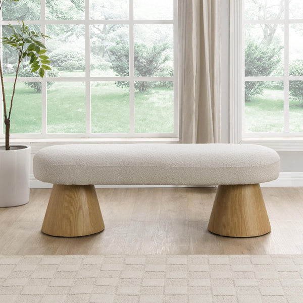 Upholstered Boucle Dining Bench