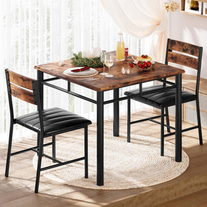 2-Person Dining Table Set with Upholstered Chairs