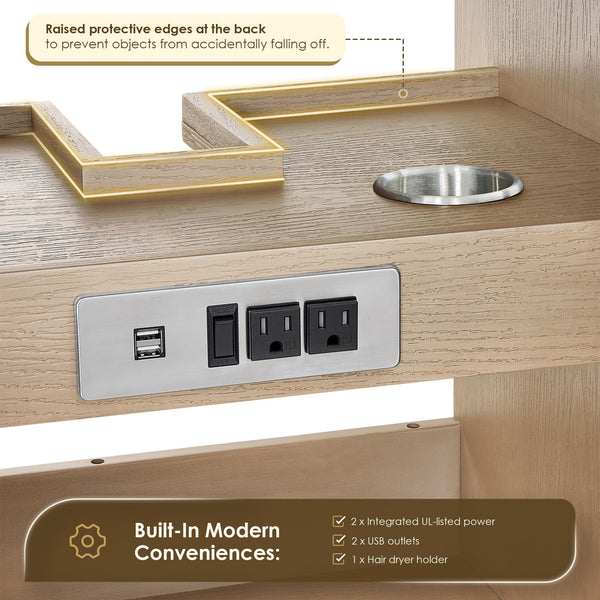 60-Inch Double Sink Bathroom Vanity with Ceramic Countertop