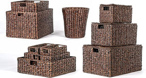 Woven Hyacinth Storage Basket Set of 10