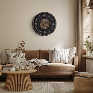 Large Moving Gear Wall Clock – 20 Inch Analog Decorative Timepiece