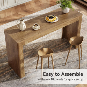 63" Rectangular Bar Table, Counter Height Pub Dining Table