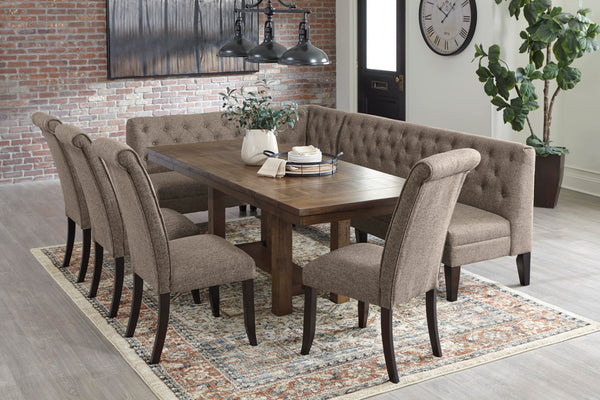Extendable Rectangular Dining Table with Trestle Base — Seats 8