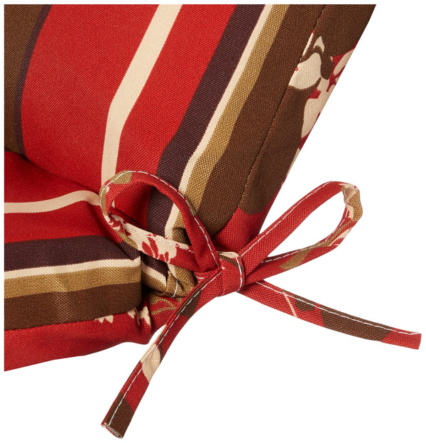 Reversible Floral Stripe Chaise Lounge Cushion – Indoor Outdoor, Weather & Fade Resistant