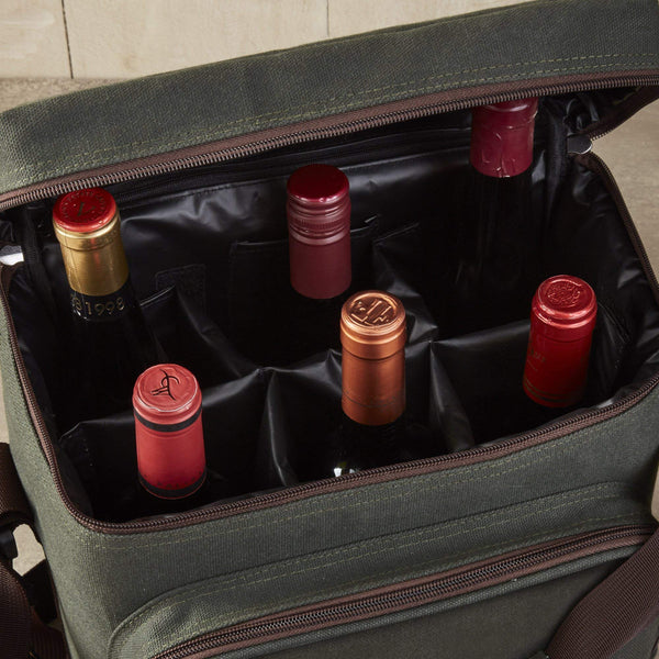 6-Bottle Insulated Wine Tote Bag with Ice Pack