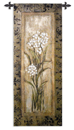 Floral Woven Tapestry Wall Hanging – White Narcissus