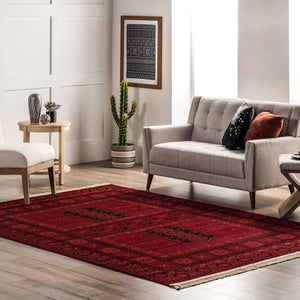 Traditional Oriental Area Rug – Red & Ivory, Multiple Sizes