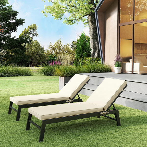 Outdoor Chaise Lounge Cushions Set of 2