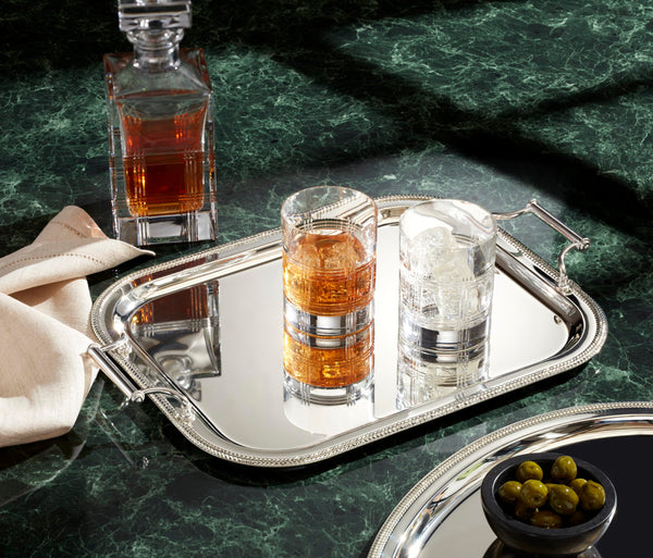 Rectangle Silverplate Tray with Handles