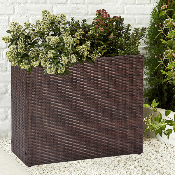 Tall Rectangular Outdoor Planter with Removable Liner