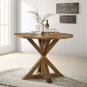 5-Piece Counter Height Dining Set with Cross-Buck Pedestal Table