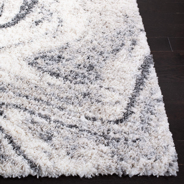 Shag Runner Rug 2'3" x 10' – Ivory & Grey