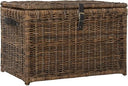 35" Wicker Storage Trunk – Collapsible Rattan Chest with Lid