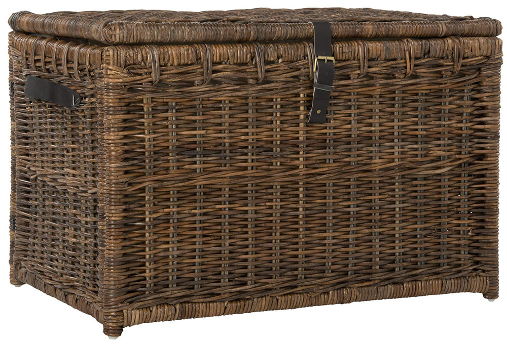Wicker Storage Trunk with Lid – Collapsible Rattan Chest