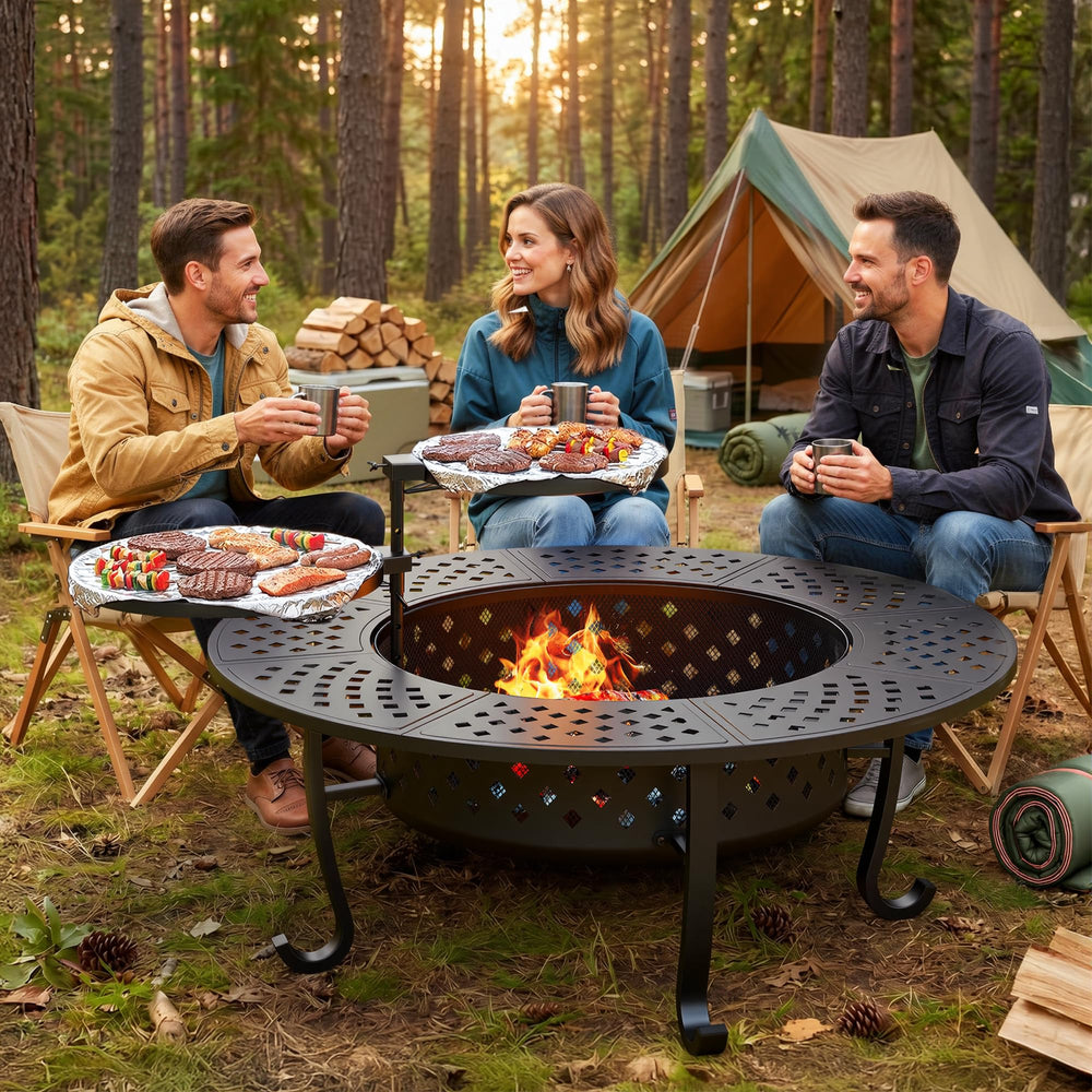 48-Inch Round Outdoor Wood-Burning Fire Pit