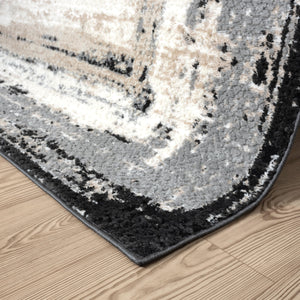 Cream Abstract Area Rug