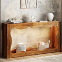63" Farmhouse Console Table with LED Light