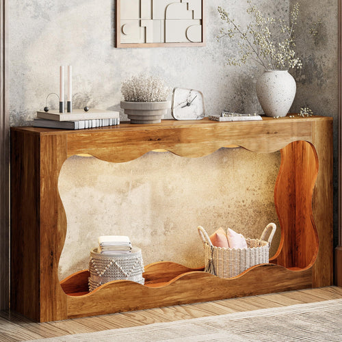 Farmhouse Console Table with LED Light