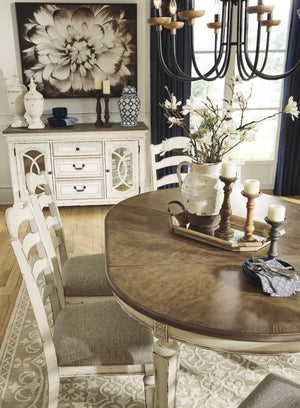 Oval Extension Dining Table with Drop-In Leaf