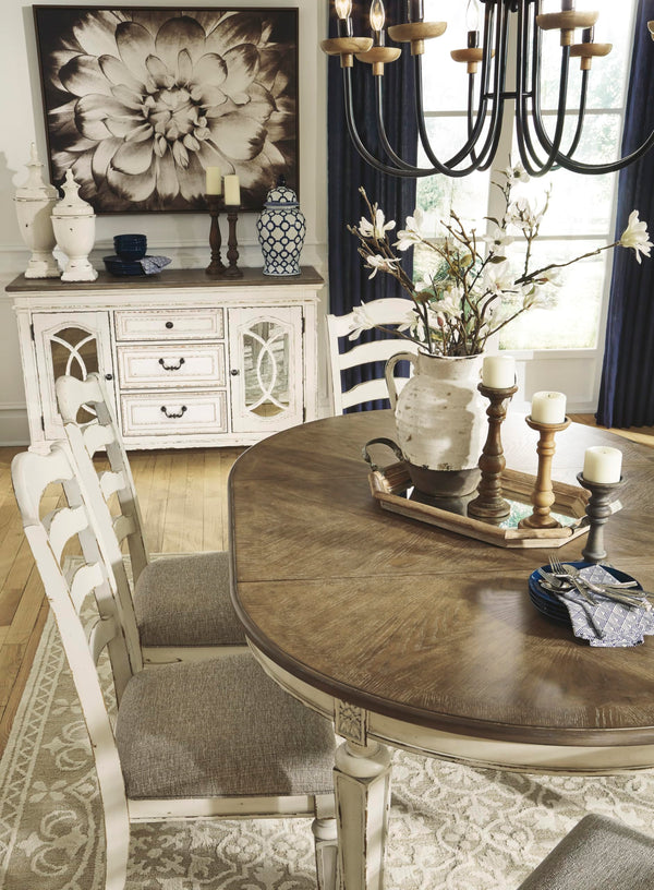 Oval Extension Dining Table with Drop-In Leaf