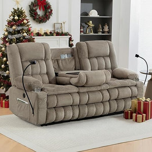 3-Seater Manual Recliner Sofa with Hidden Storage