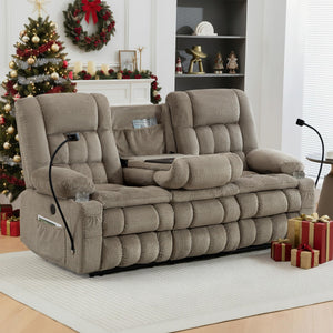 3-Seater Manual Recliner Sofa with Hidden Storage