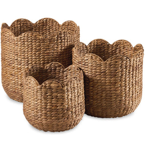 Water Hyacinth Nesting Storage Baskets Set of 3