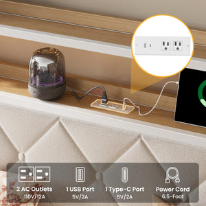 Twin Daybed with Trundle, LED Lights & Charging Station