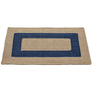 Jute Cotton Doormat 18x30 – Handwoven, Reversible, Navy