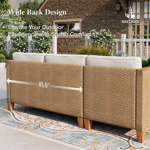Outdoor Wicker Sectional Patio Furniture Set with Coffee Table