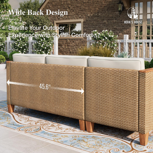 Outdoor Wicker Sectional Patio Furniture Set with Coffee Table