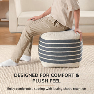 Square Cotton Pouf Ottoman Footrest