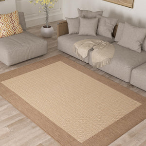 Indoor Outdoor Checkered Flatweave Area Rug 5'3" x 7'6"