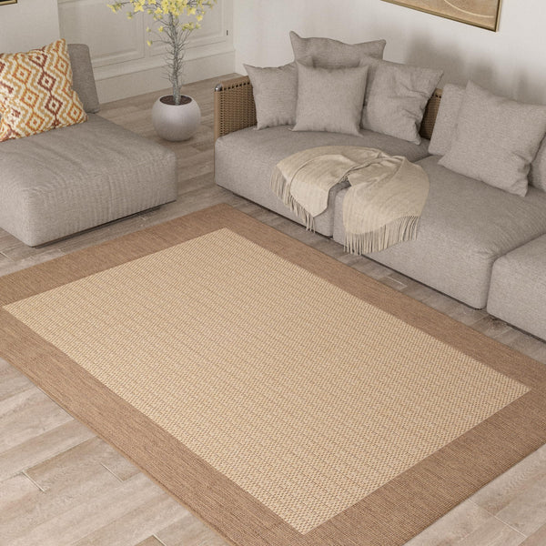 Indoor Outdoor Checkered Flatweave Area Rug 5'3" x 7'6"