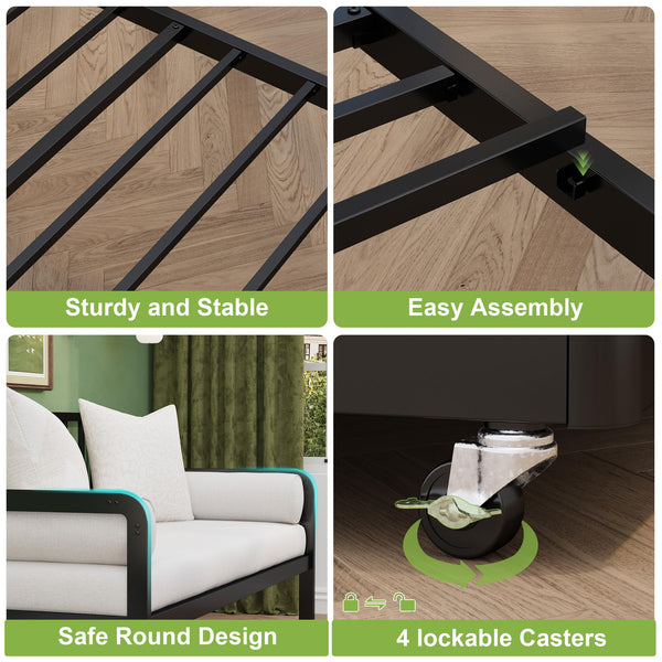 Twin Metal Daybed with Pop-Up Trundle