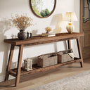 70.87-Inch Farmhouse Console Table with 2-Tier Storage