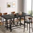 63-Inch Counter Height Bar Table with Metal Footrest