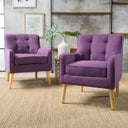 Mid-Century Fabric Arm Chairs, Set of 2 – Purple