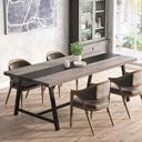 Large Rectangular Dining Table – Metal Frame, Seats 6–8
