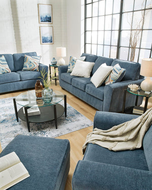 Contemporary Loveseat with Accent Pillows | 63" W Fabric Upholstery