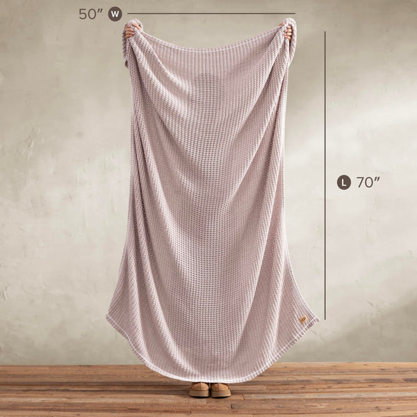 Cotton Waffle Knit Throw Blanket 50x70 Inch