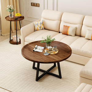 Round Coffee Table and End Table Set of 3