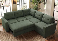 U-Shaped Sectional Sleeper Sofa with Storage Ottoman
