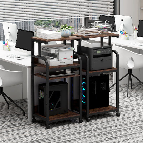 4-Tier Adjustable Printer Stand with Wheels