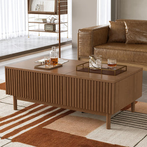 Lift Top Coffee Table with Hidden Storage & Drawers
