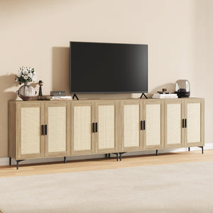 Rattan Buffet Cabinet with Storage – 48" Sideboard with Adjustable Shelves